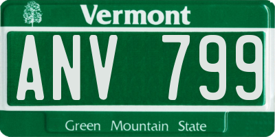 VT license plate ANV799