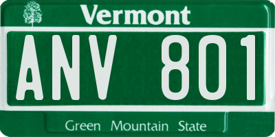 VT license plate ANV801