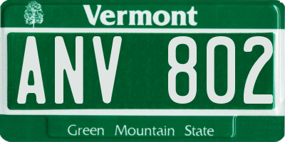 VT license plate ANV802