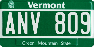 VT license plate ANV809