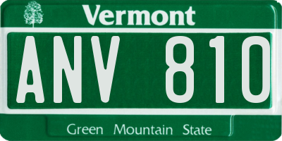 VT license plate ANV810