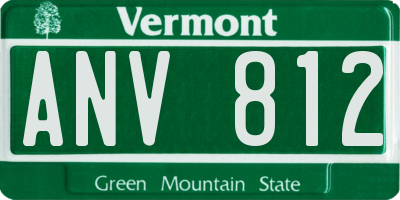 VT license plate ANV812