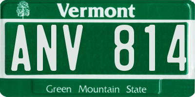 VT license plate ANV814