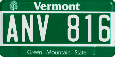 VT license plate ANV816