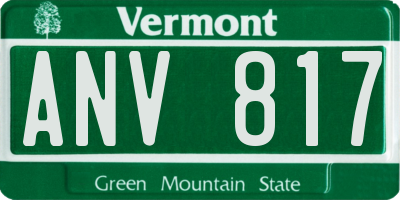 VT license plate ANV817