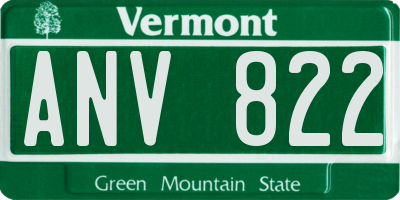 VT license plate ANV822