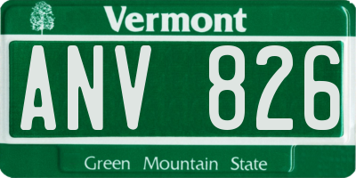 VT license plate ANV826