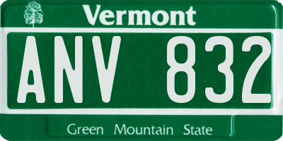 VT license plate ANV832