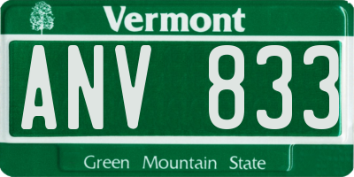 VT license plate ANV833