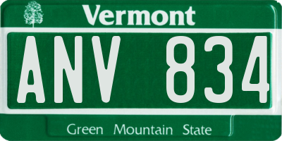 VT license plate ANV834