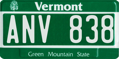 VT license plate ANV838