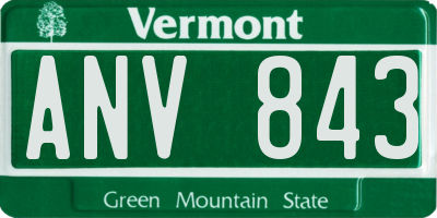 VT license plate ANV843