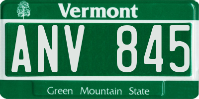 VT license plate ANV845