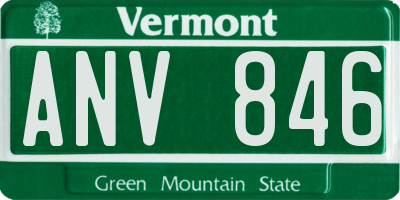 VT license plate ANV846