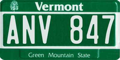 VT license plate ANV847