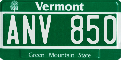 VT license plate ANV850