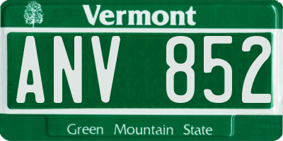 VT license plate ANV852