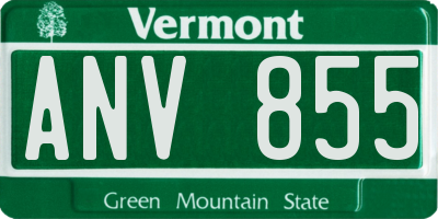 VT license plate ANV855
