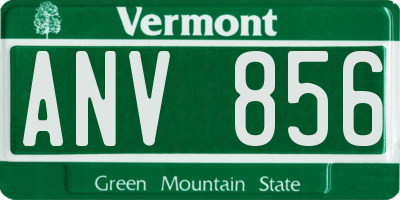 VT license plate ANV856