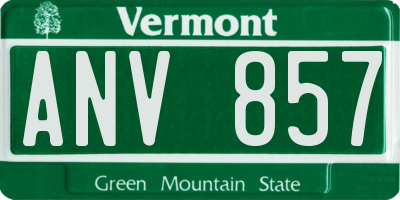 VT license plate ANV857