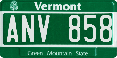 VT license plate ANV858
