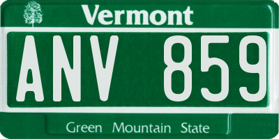 VT license plate ANV859