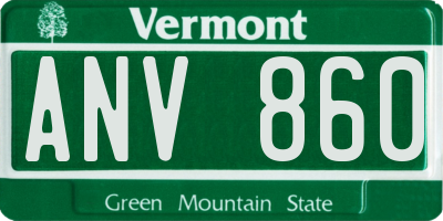VT license plate ANV860