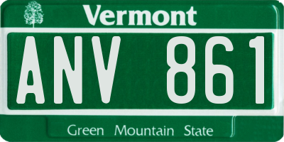 VT license plate ANV861