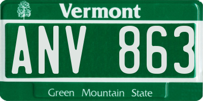 VT license plate ANV863