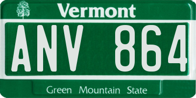 VT license plate ANV864