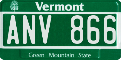 VT license plate ANV866
