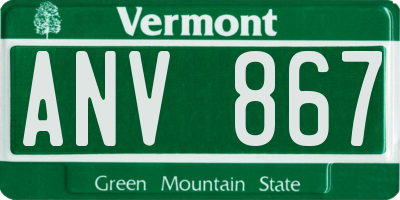 VT license plate ANV867