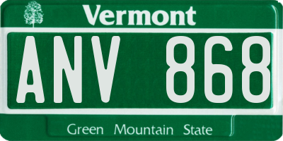 VT license plate ANV868