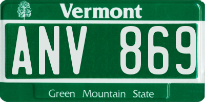 VT license plate ANV869