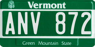 VT license plate ANV872