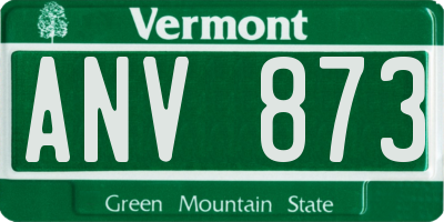 VT license plate ANV873
