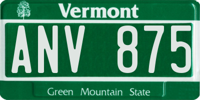 VT license plate ANV875