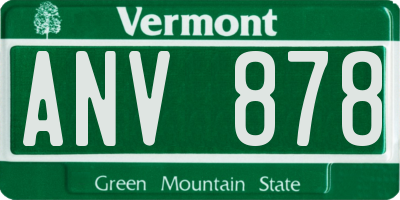 VT license plate ANV878