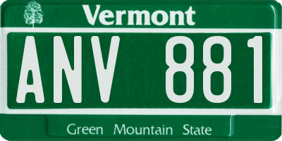 VT license plate ANV881