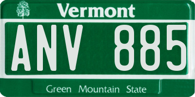 VT license plate ANV885