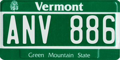 VT license plate ANV886