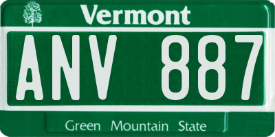 VT license plate ANV887
