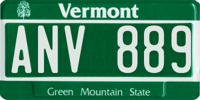 VT license plate ANV889