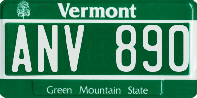 VT license plate ANV890