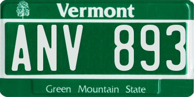 VT license plate ANV893