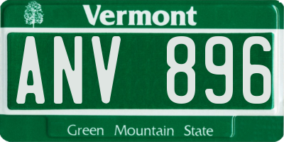 VT license plate ANV896
