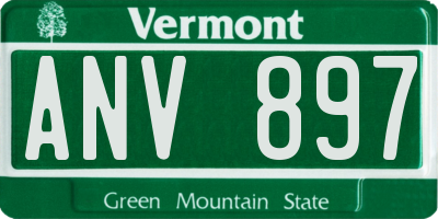 VT license plate ANV897