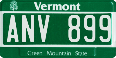VT license plate ANV899