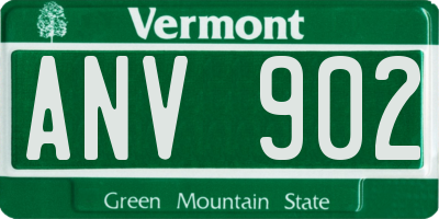 VT license plate ANV902