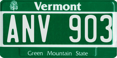 VT license plate ANV903